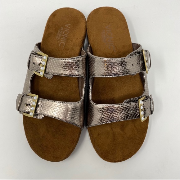Vionic Czarina slides bronze snake - Picture 3 of 8